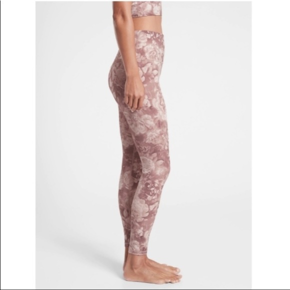 Athleta Elation Printed Tight Antionette Velvety S Rose Floral Print Feminine - Picture 1 of 16
